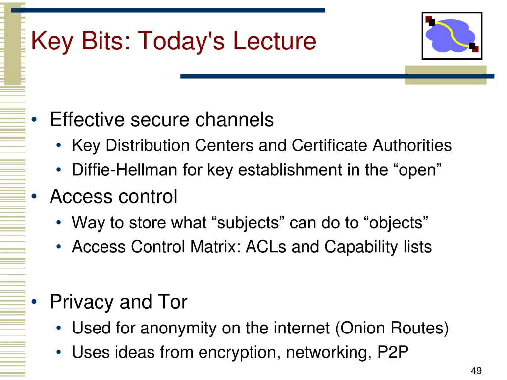 key bits today s lecture