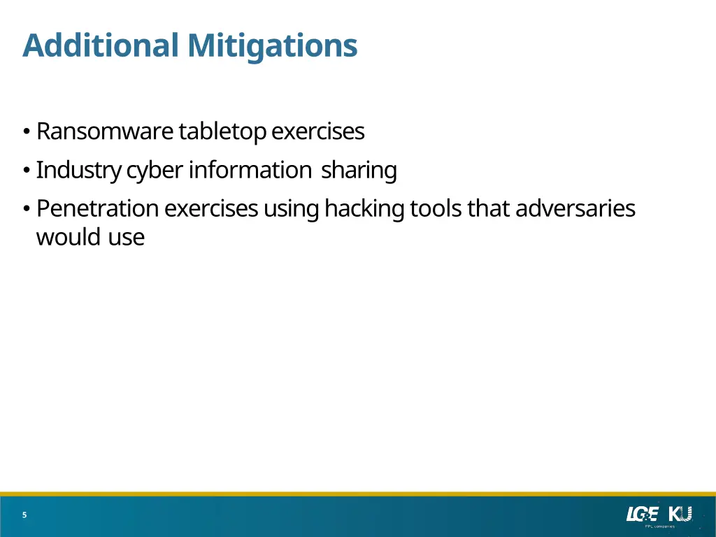 additional mitigations
