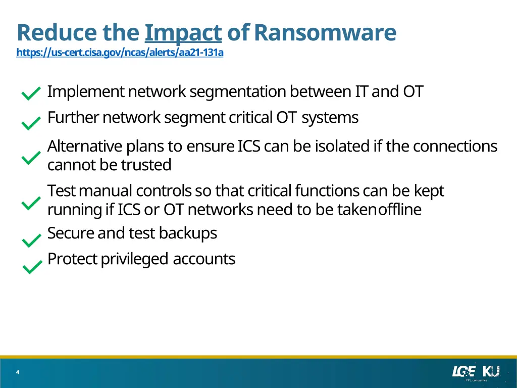 reduce the impactofransomware https us cert cisa