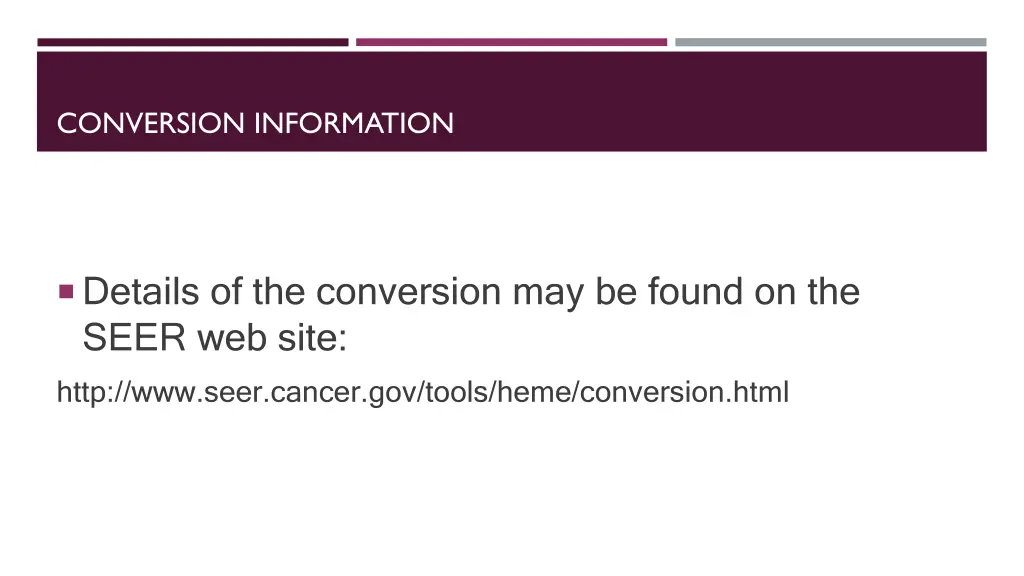 conversion information