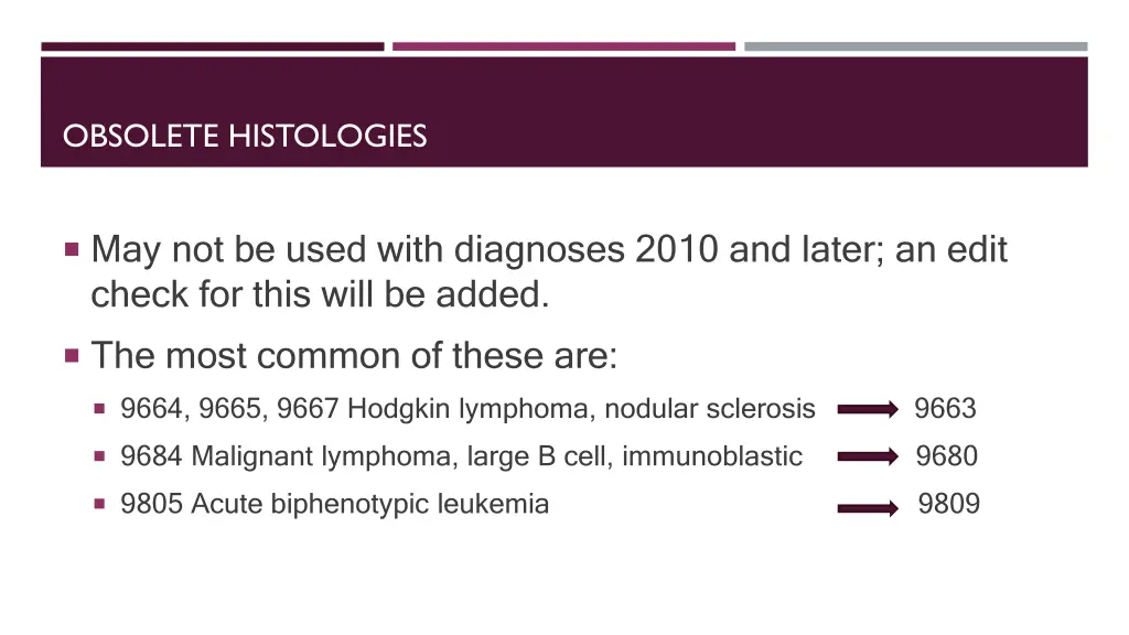 obsolete histologies
