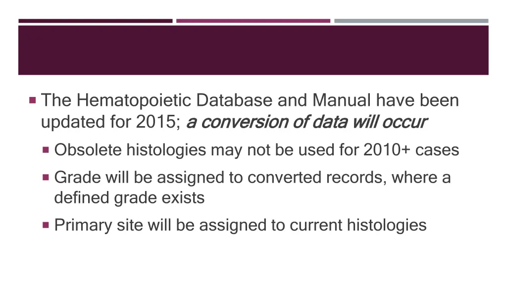 the hematopoietic database and manual have been