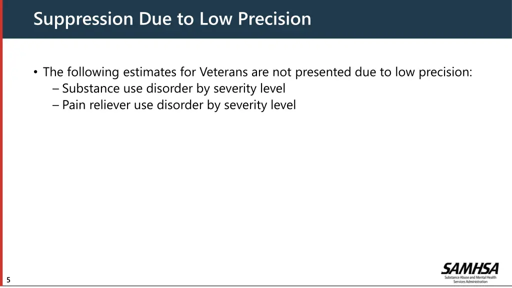 suppression due to low precision
