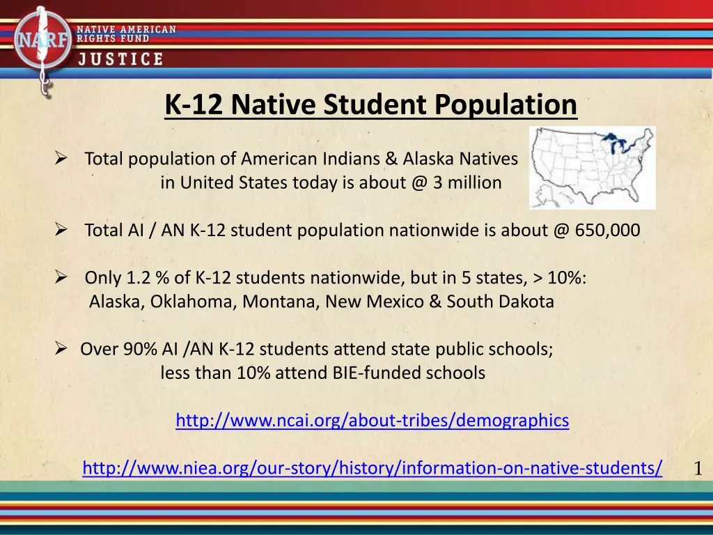 k 12 native student population