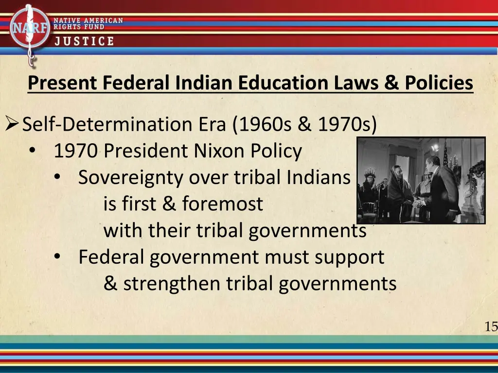 present federal indian education laws policies 2