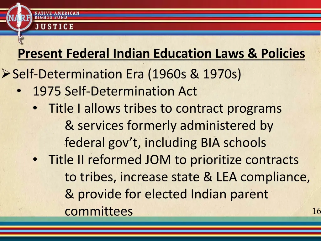 present federal indian education laws policies 3