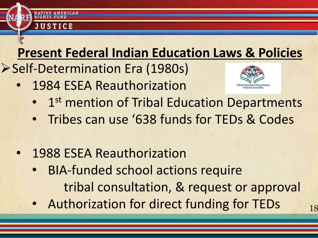 present federal indian education laws policies 5