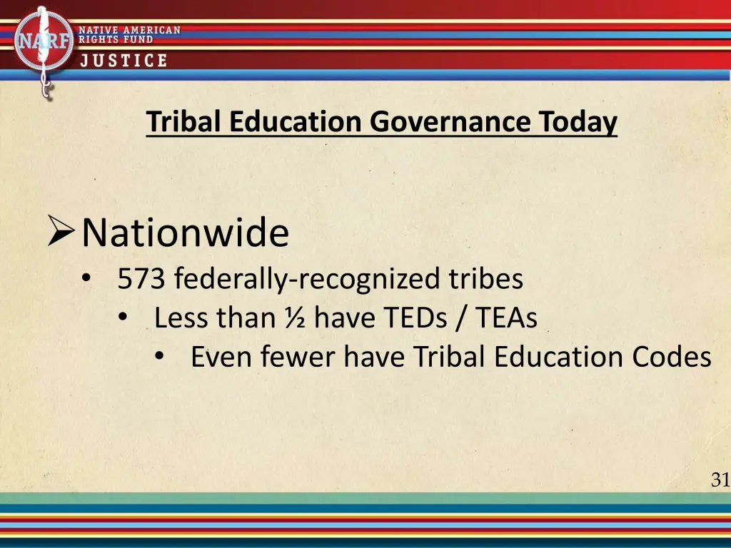 tribal education governance today