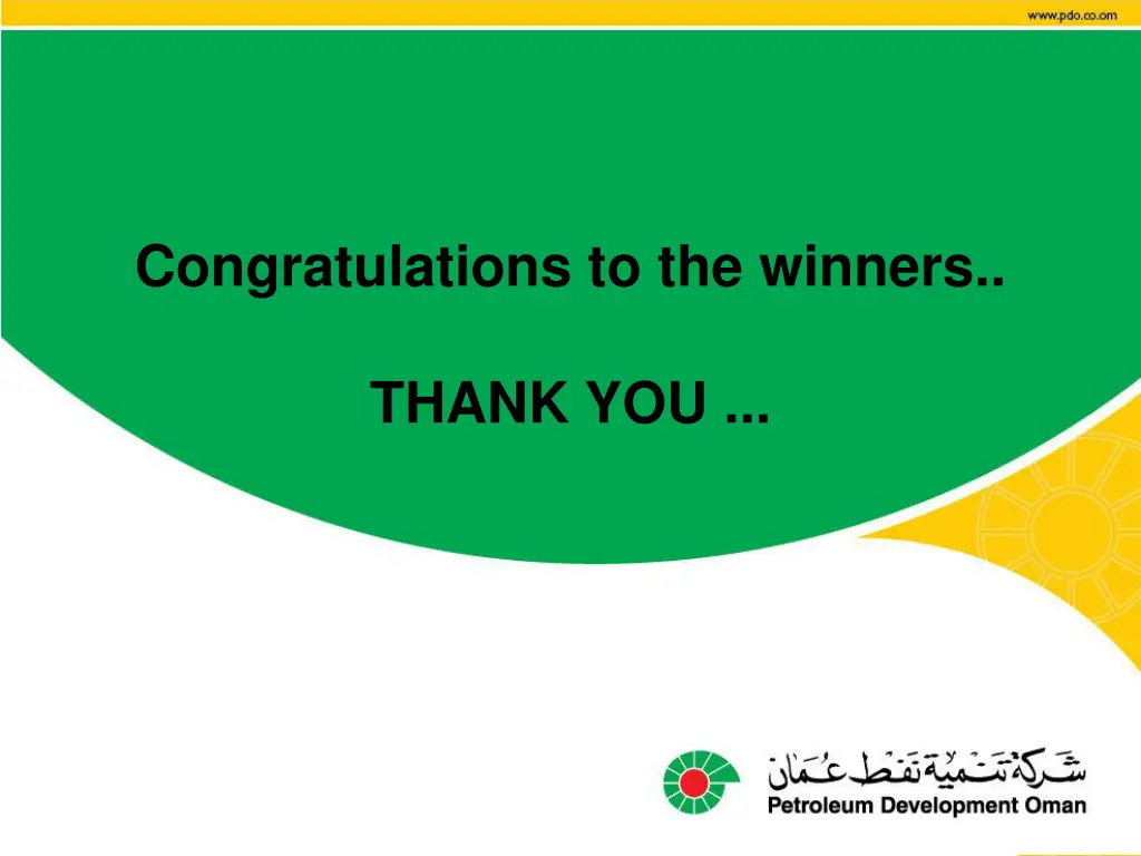congratulations to the winners