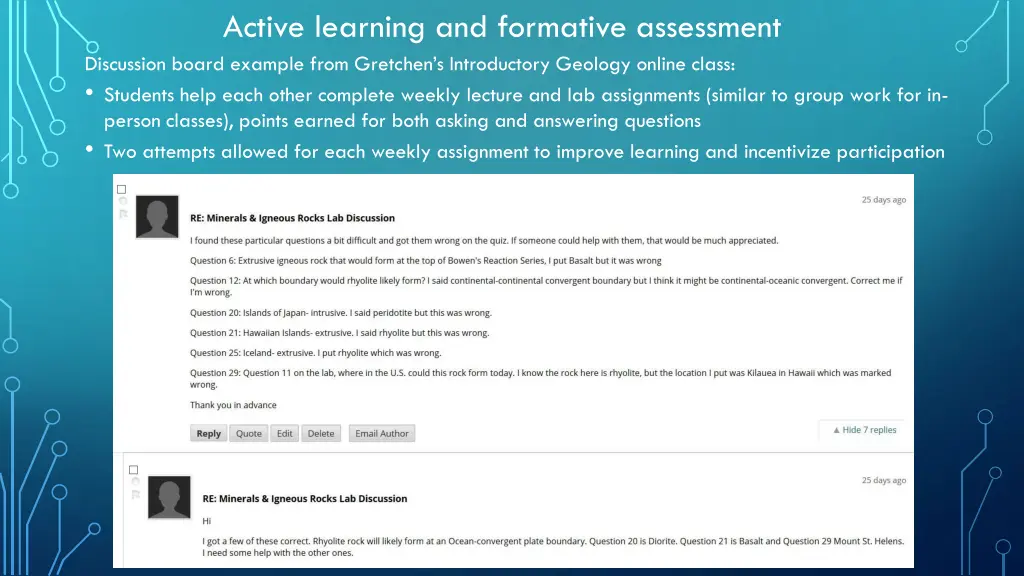 active learning and formative assessment