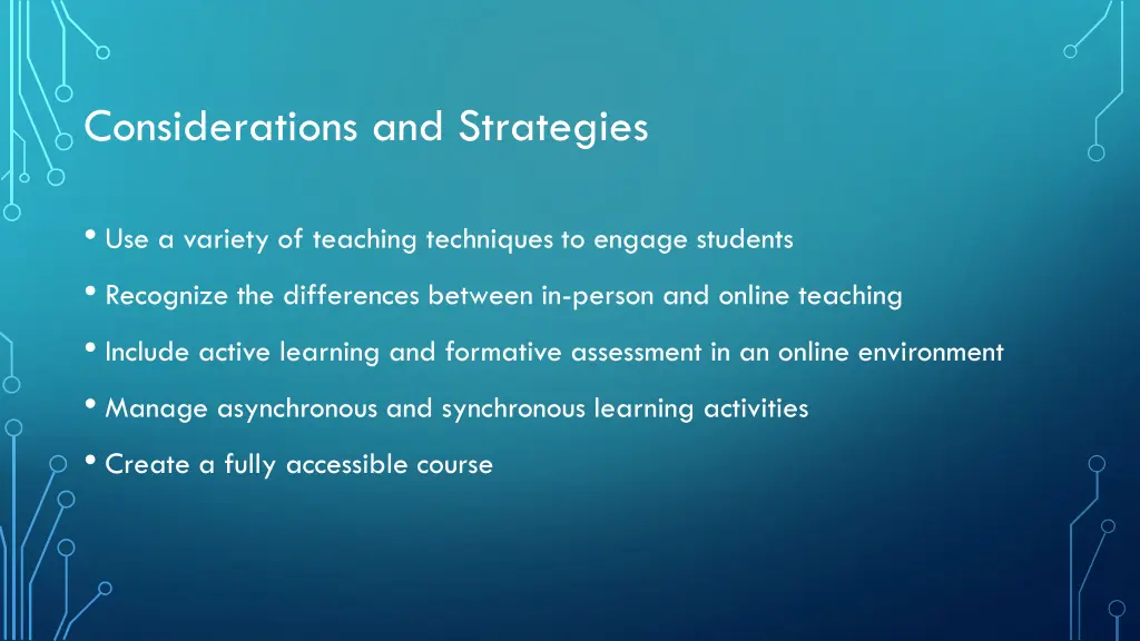 considerations and strategies 1