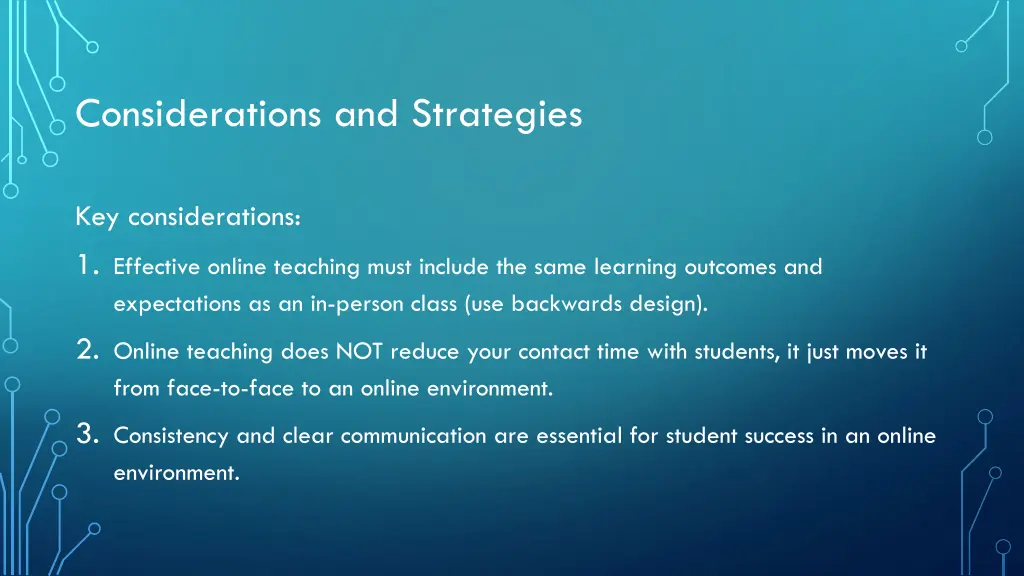 considerations and strategies