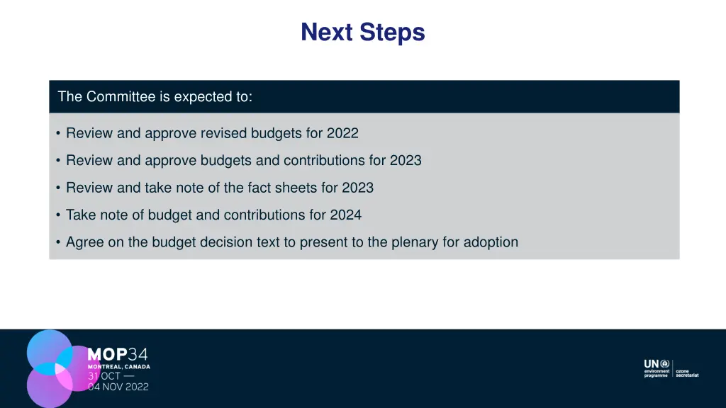 next steps