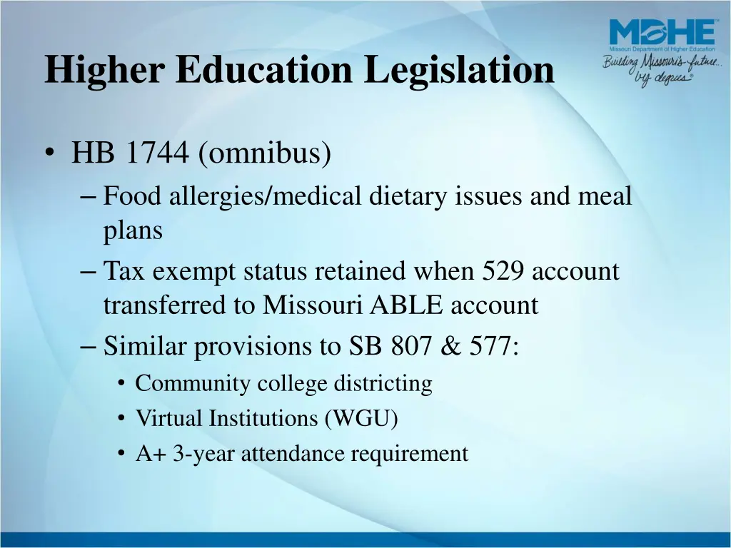higher education legislation 2