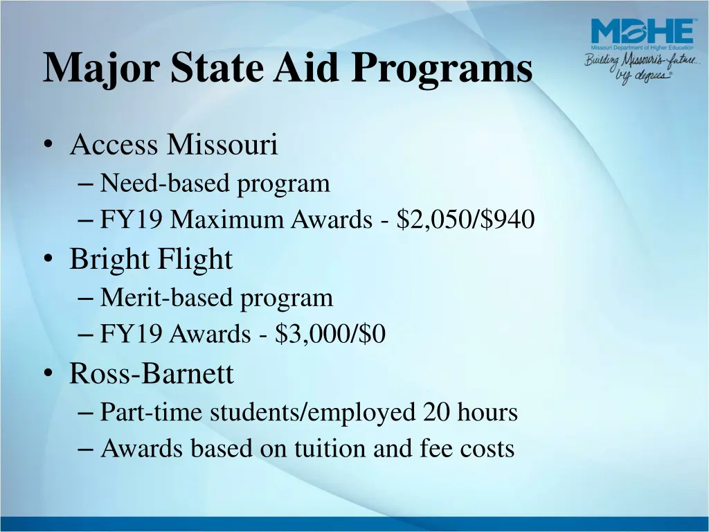 major state aid programs