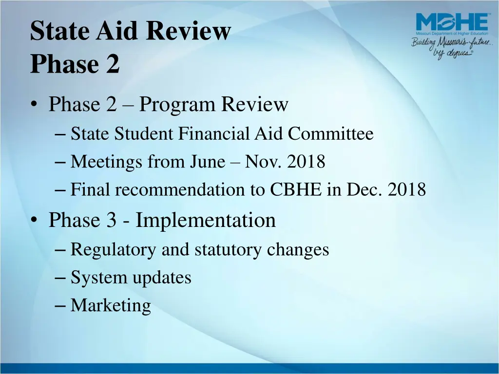 state aid review phase 2