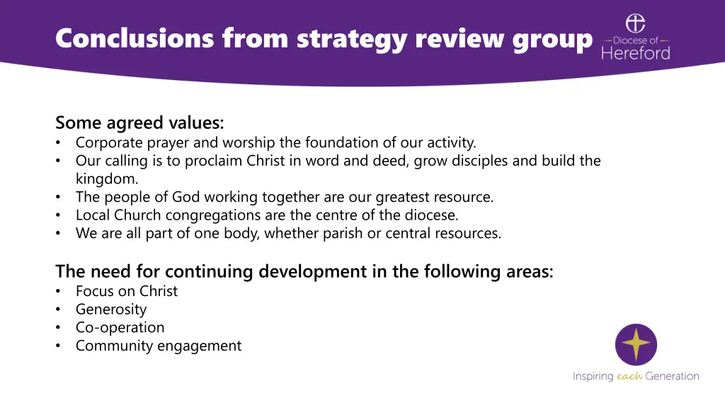 conclusions from strategy review group