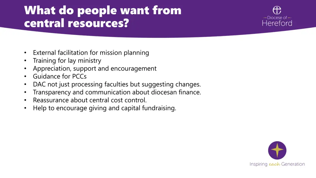 what do people want from central resources