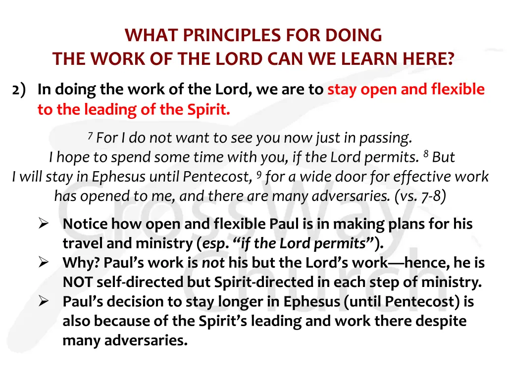 what principles for doing the work of the lord 1