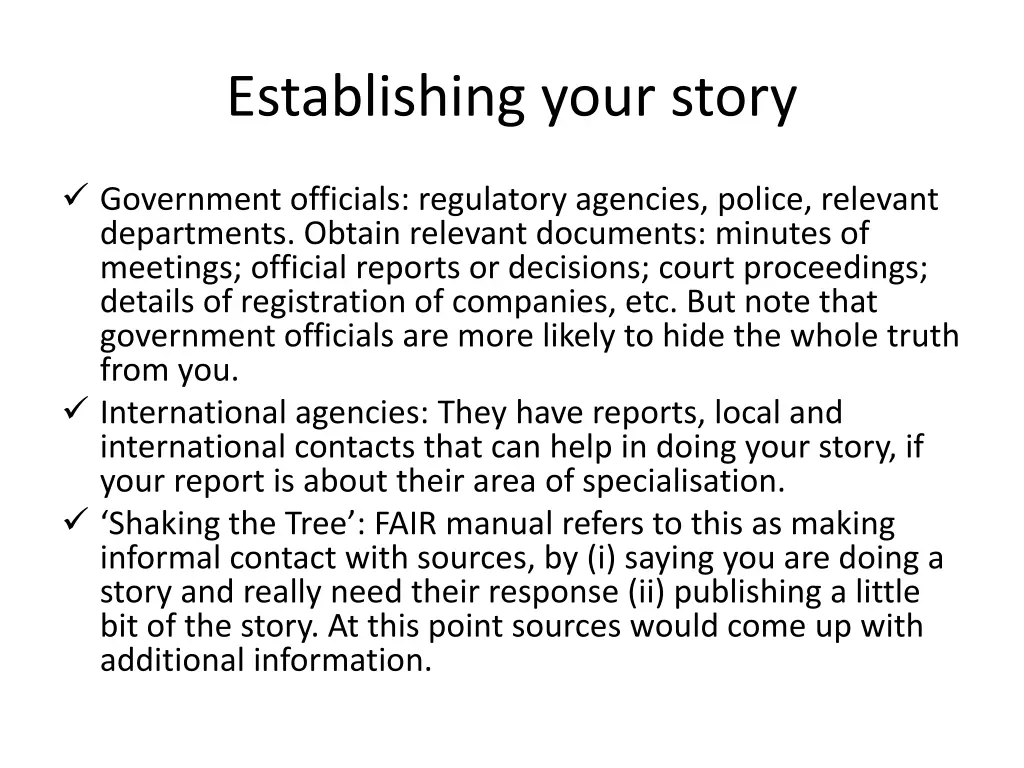 establishing your story 1