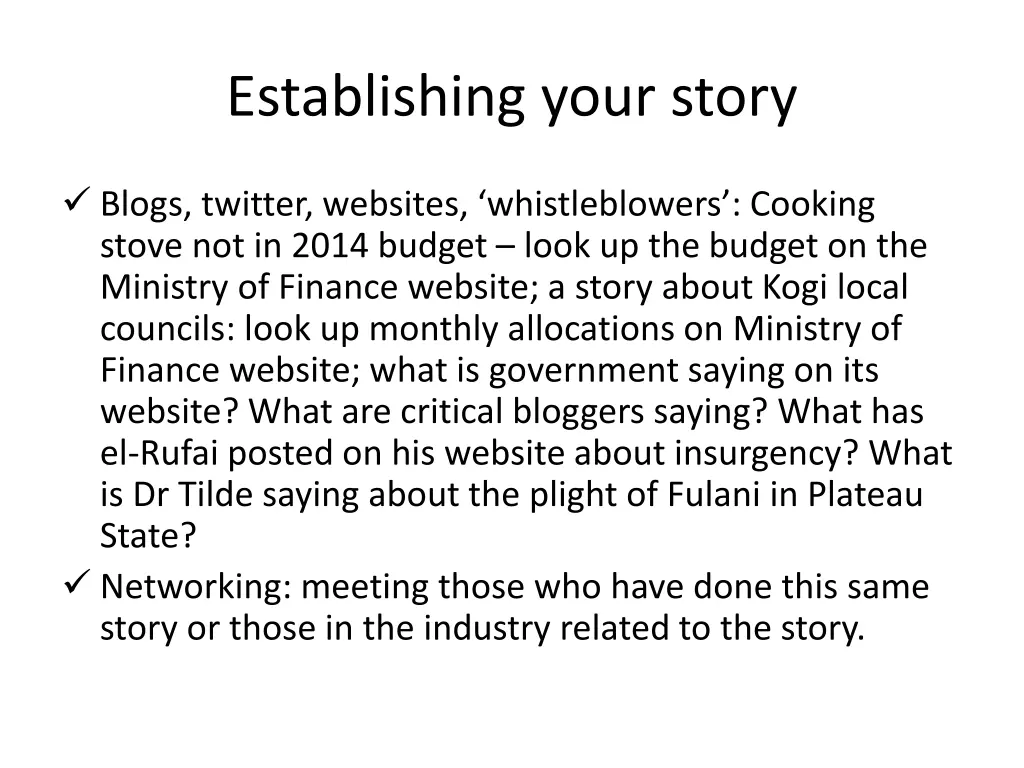 establishing your story 2