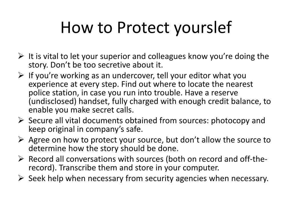 how to protect yourslef