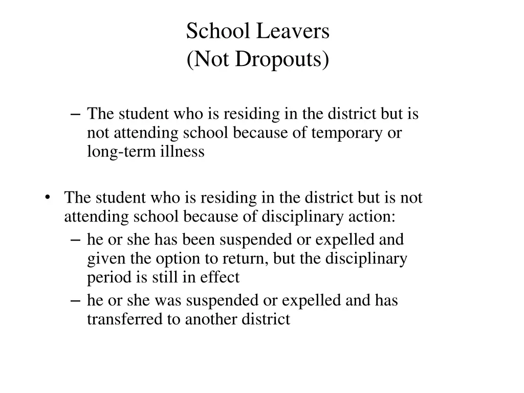 school leavers not dropouts 2