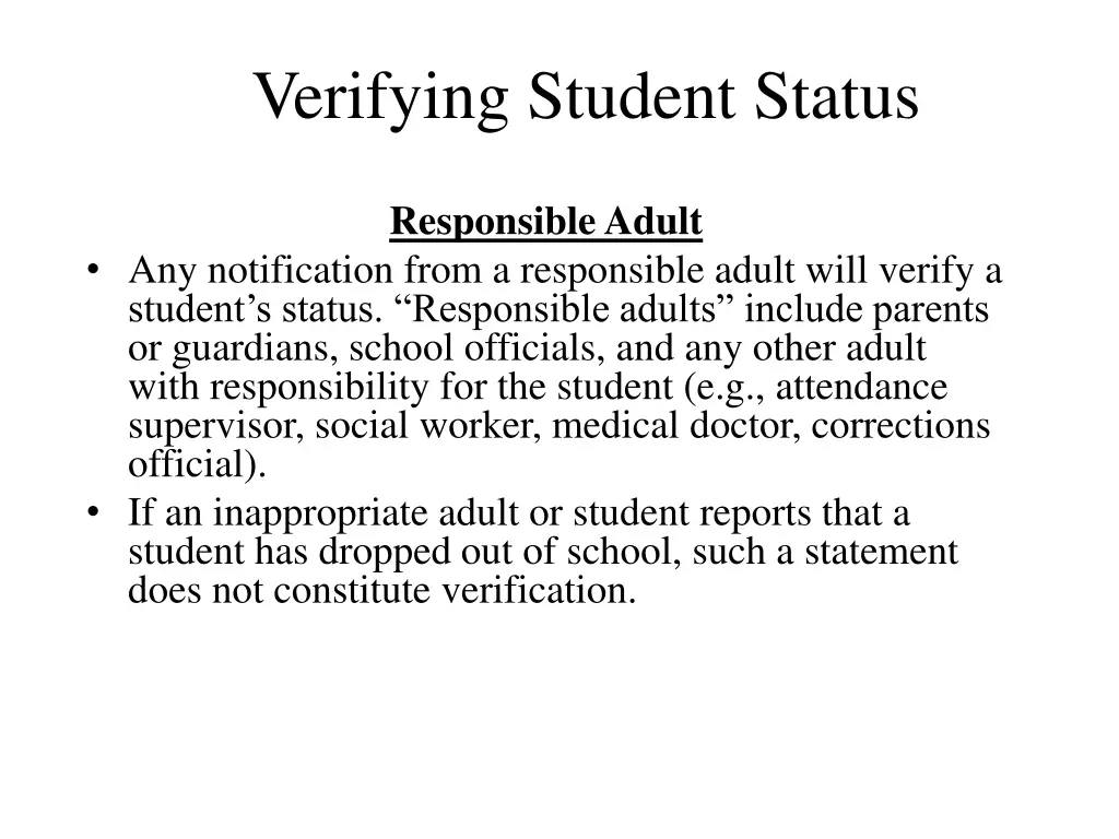 verifying student status 1