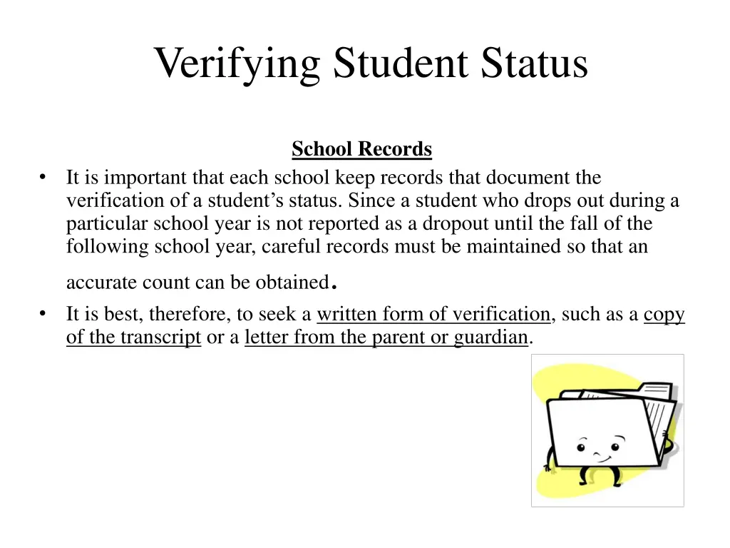 verifying student status 2