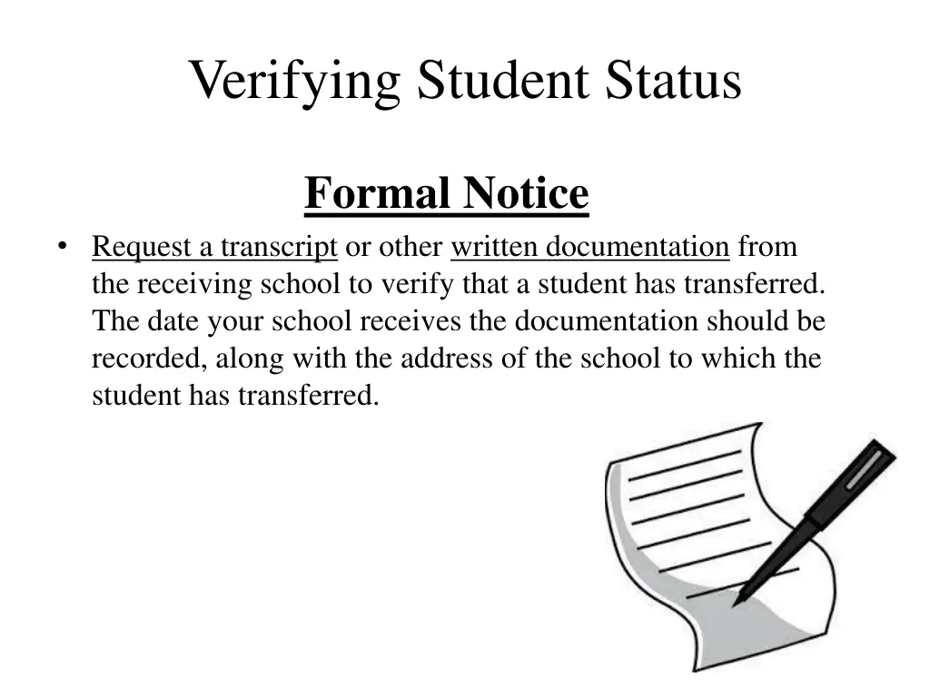 verifying student status
