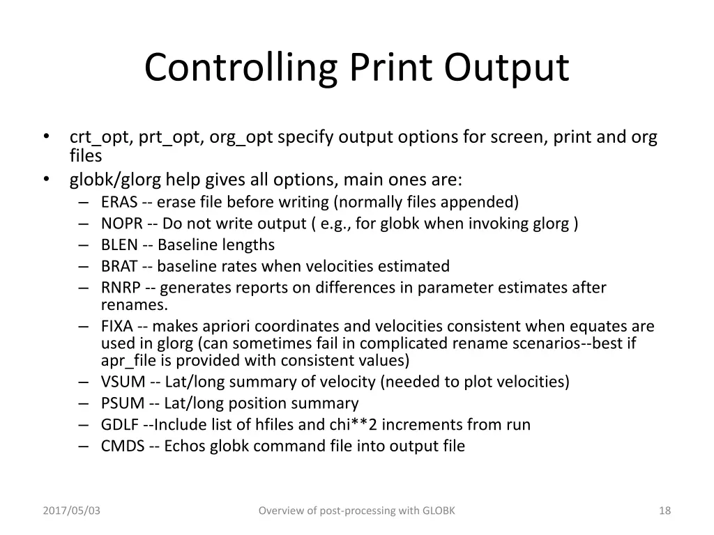 controlling print output