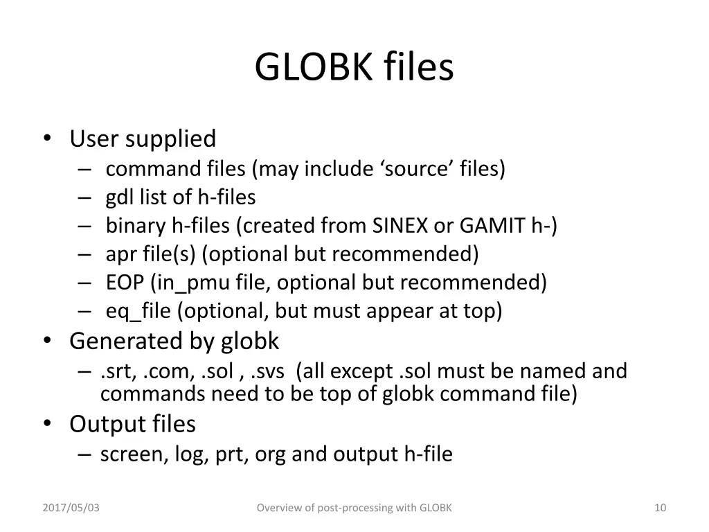 globk files