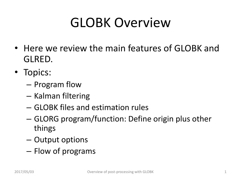 globk overview