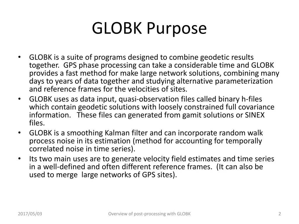 globk purpose
