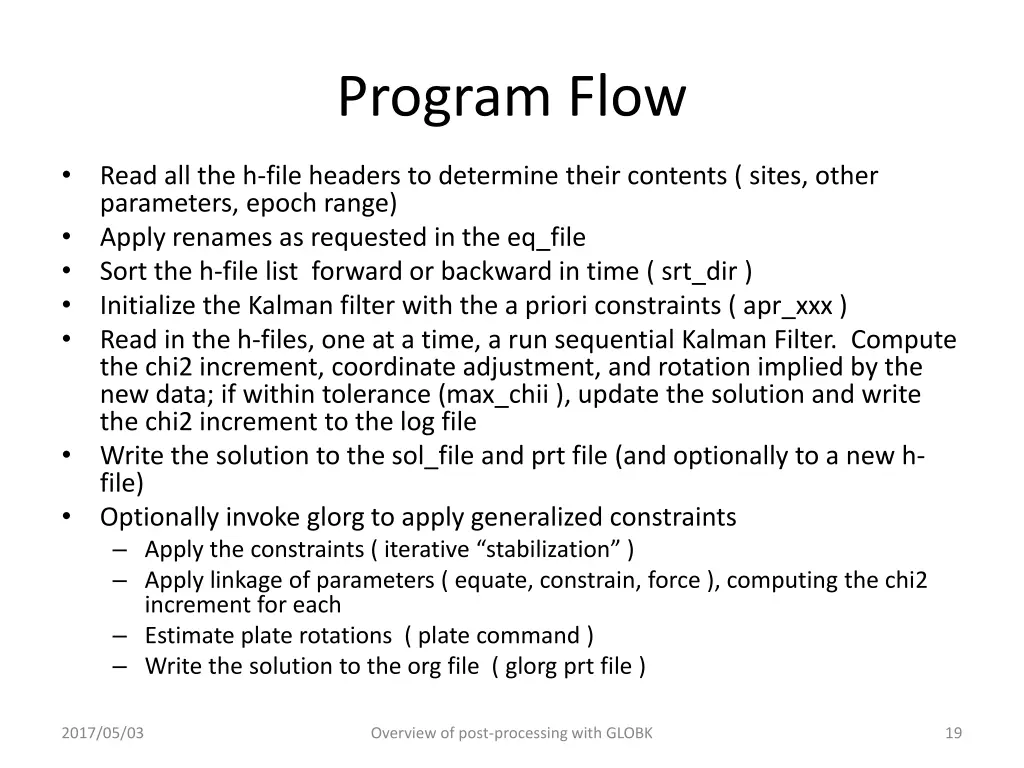 program flow