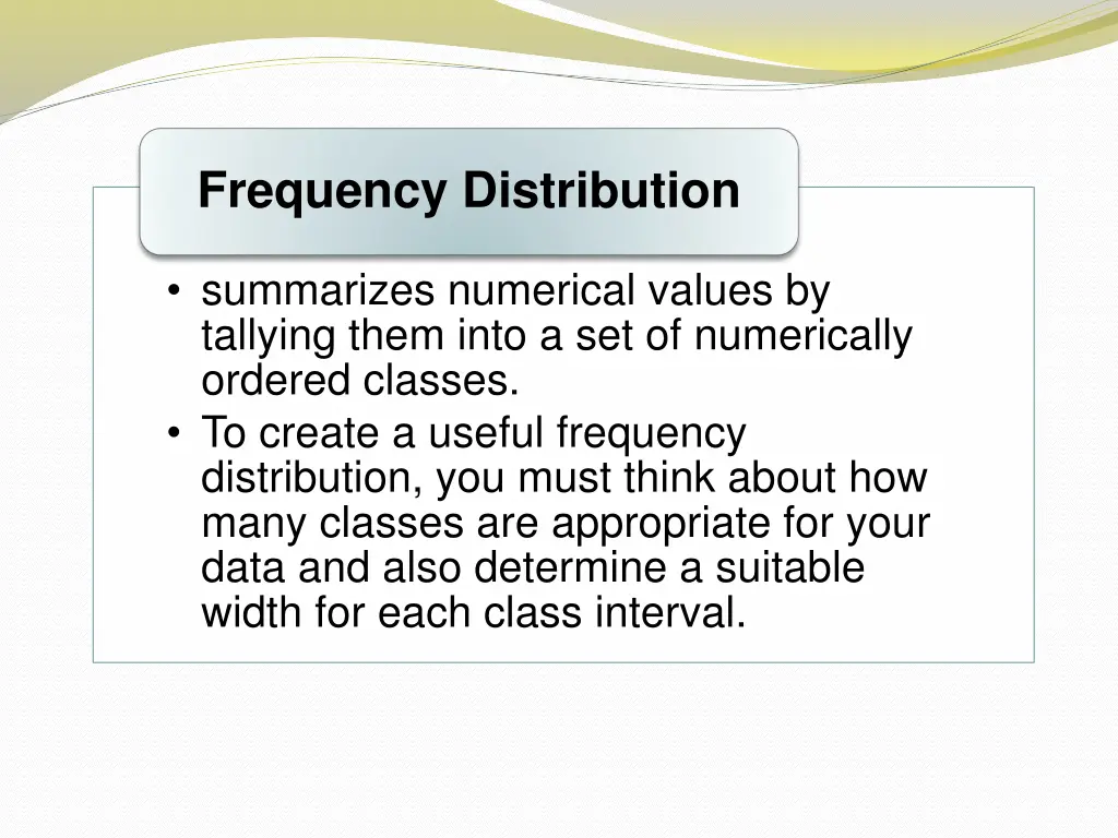 frequency distribution