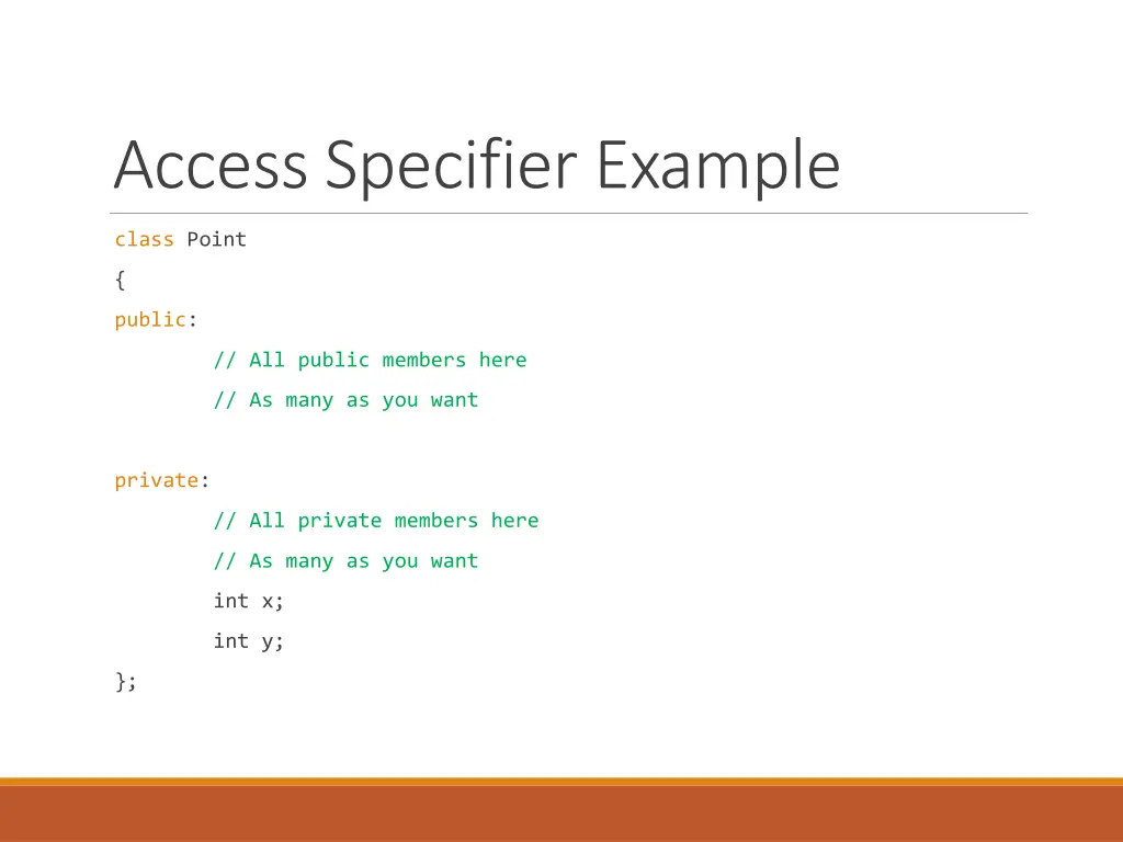access specifier example