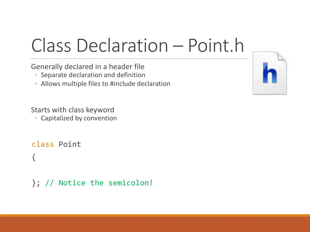 class declaration point h