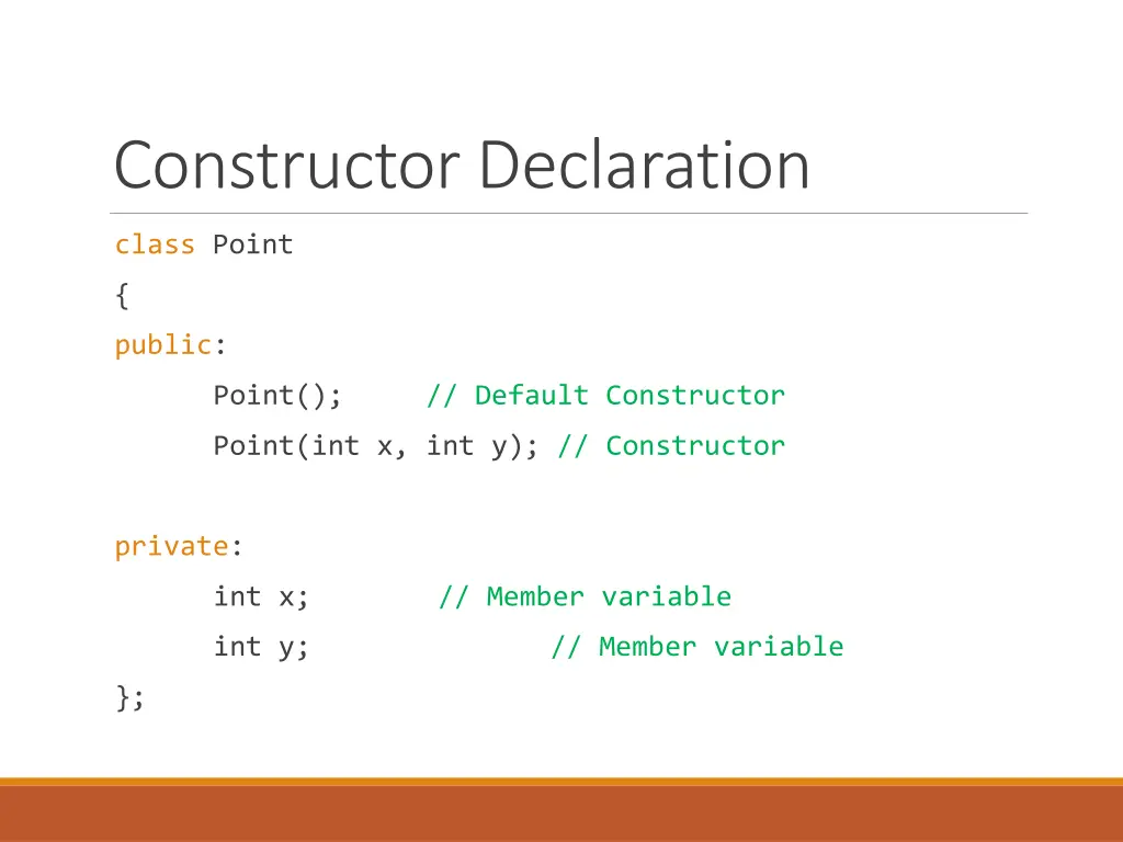 constructor declaration
