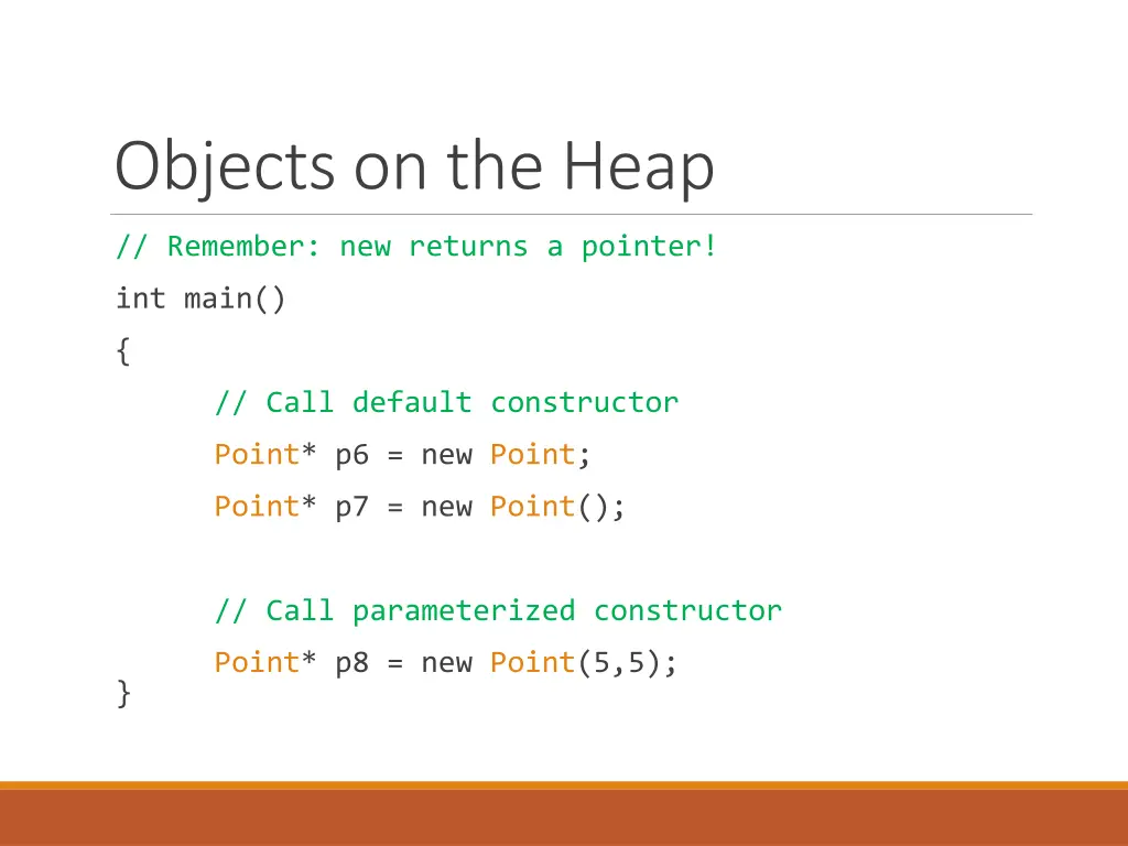 objects on the heap