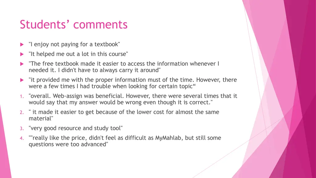 students comments