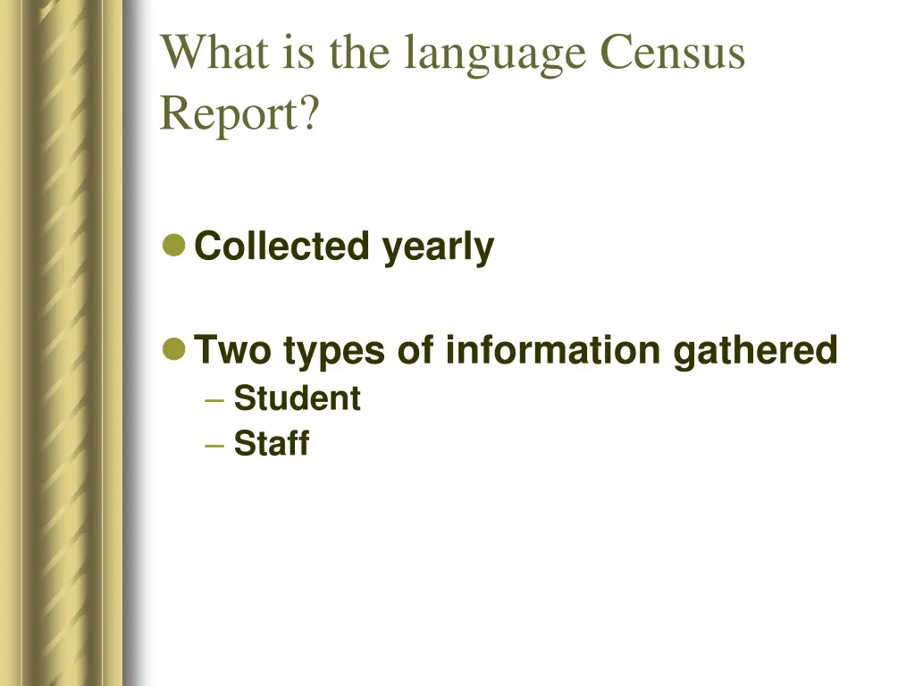 what is the language census report