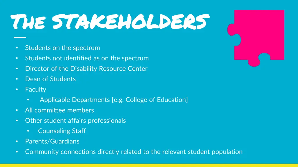 the stakeholders the stakeholders