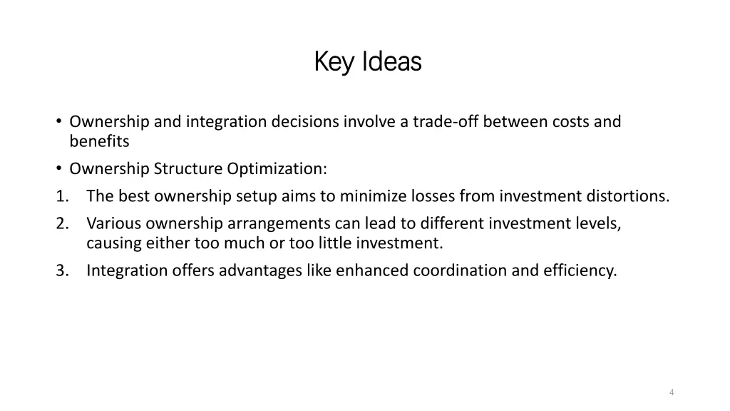 key ideas key ideas