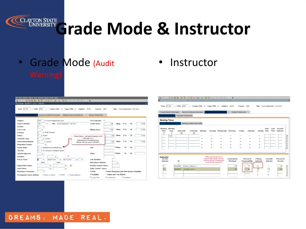 grade mode instructor