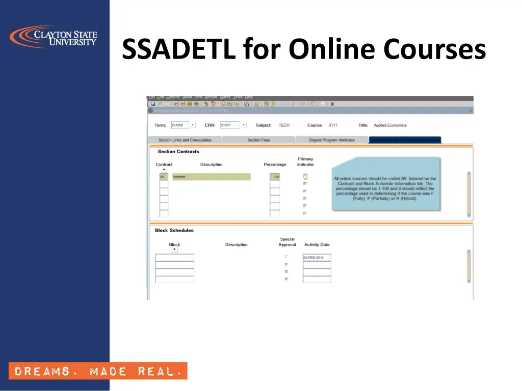 ssadetl for online courses