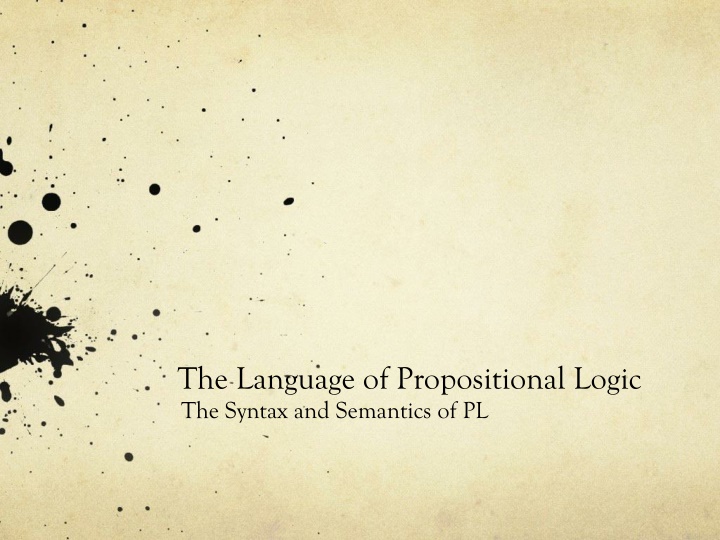 the language of propositional logic the syntax