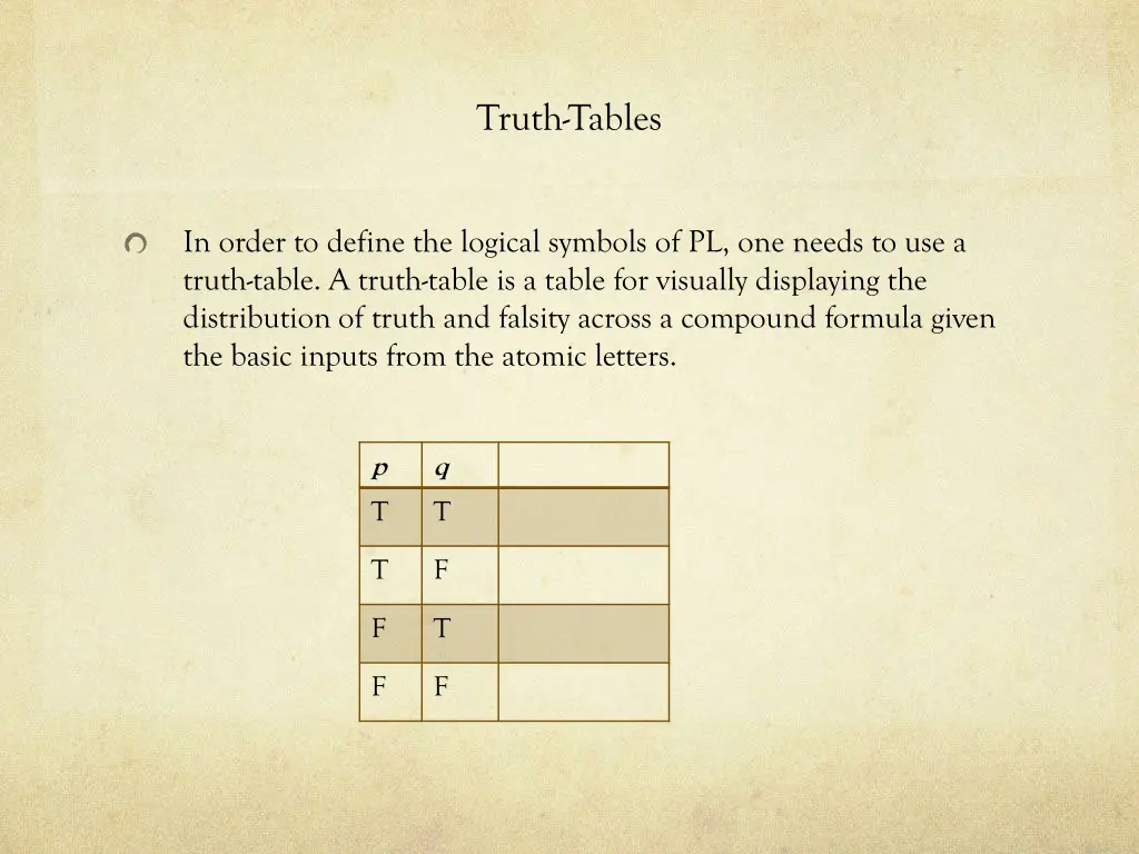 truth tables