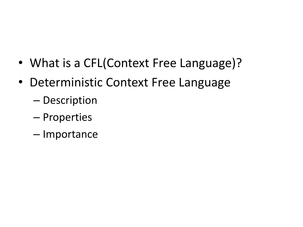 what is a cfl context free language deterministic