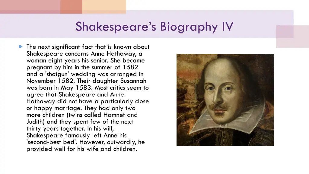 shakespeare s biography iv